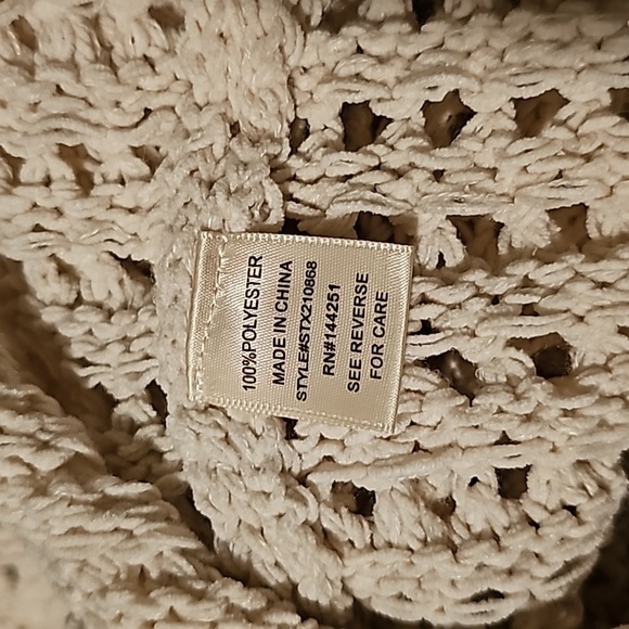 Sincerely Jules Open Knit Long Sleeve Sweater Size Small Creme - Picture 4 of 4